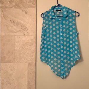 Polka dot tie tank top